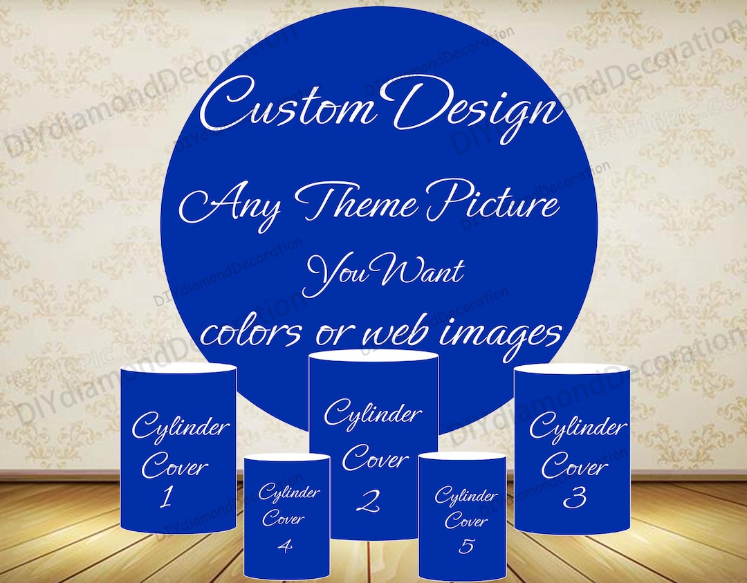Custom Theme Picture Fabric Round Backdrop Stand Covers Cylinder Cover ...