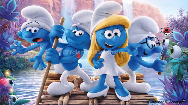 5D Diamond Painting Adventures Smurfs SquareRound Full Drill Cross Stitch Kits Mosaic Embroidery Home Decoration Bedroom Wall Painting