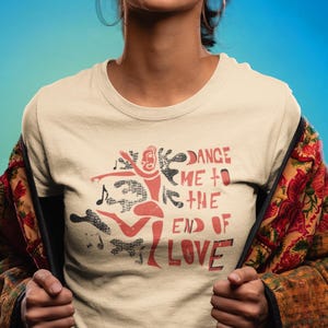 Dance, Leonard Cohen Songs, cubism, Ladies&#39; short sleeve t-shirt, Women’s basic organic t-shirt - Unisex t-shirt