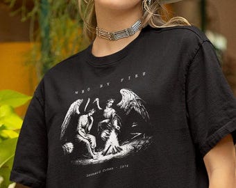 Leonard Cohen Lyric Tee: Vintage Angel Graphic, Sacred Song Shirt!