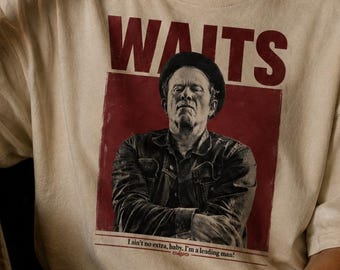 Vintage Tom Waits Graphic Tee – Oversized Heavyweight Indie Music Shirt