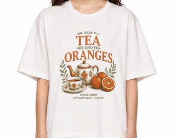 Leonard Cohen Inspired Suzanne T-Shirt | Tea and Oranges Vintage Graphic Tee | Mineral Wash Boxy Cotton T-Shirt