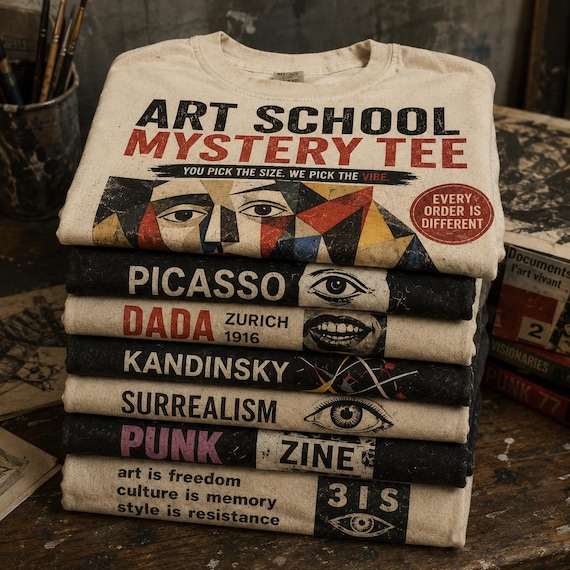 Mystery Tee Art School edition | Bauhaus, Dada, Surrealism Inspired Graphic T-Shirt (Unisex S-3XL)