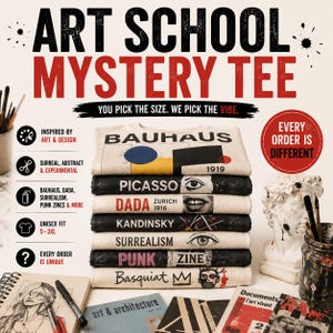 Mystery Tee Art School edition | Bauhaus, Dada, Surrealism Inspired Graphic T-Shirt (Unisex S-3XL) image 2