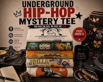 Underground Hip-Hop Mystery Shirt – Surprise Graphic Tee Based on Your Style | Vintage Washed Heavyweight T-Shirt | Unisex Sizes S–3XL