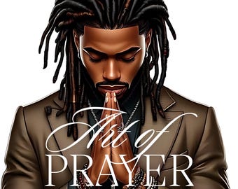 Praying Hands Husband Wife Prayer Women and Men Digital Art of African Americans Deep in Prayer Peaceful Spiritual Art for Your Home 65 PNG