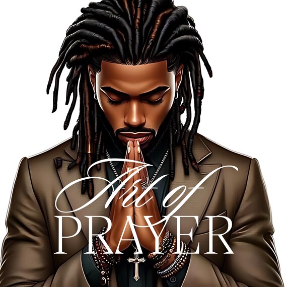 Praying Hands Art: African American Couple in Prayer (Digital Download)