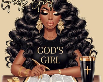 African American Christian Women Art: Inspirational Decor (PNG Digital Download) 21 PNG Images