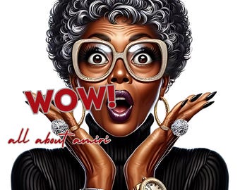 Oh No! Surprised African American Woman Digital Art - Perfect for Sublimation Craft Projects -Set of 24 PNG Images