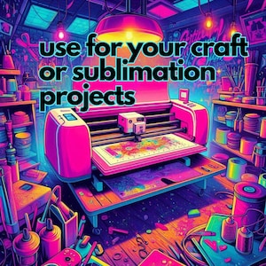 Neon Bright Crafters Bundle: 91 PNG Images for Cricut-Like cut Machine - Vibrant Colors, Small Business Owner Clipart, Sublimation and Craft
