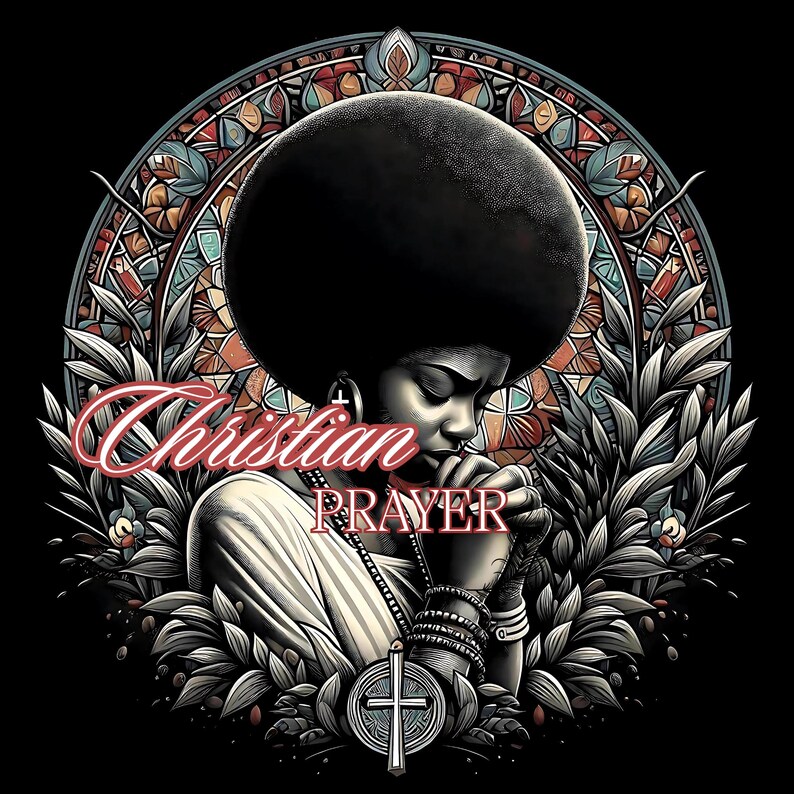 African American Praying Hands Art: Sublimation PNG (Digital Download) image 4