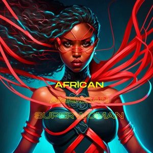 Red Neon African American Super Women 25 PNG-Bilder Sammlung Ermächtigung und Inspiration für Poster, Websites und Social Media Grafiken