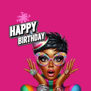 Buon compleanno donne afroamericane sorprese 16 PNG