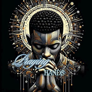 African American Praying Hands Art: Sublimation PNG (Digital Download) image 1