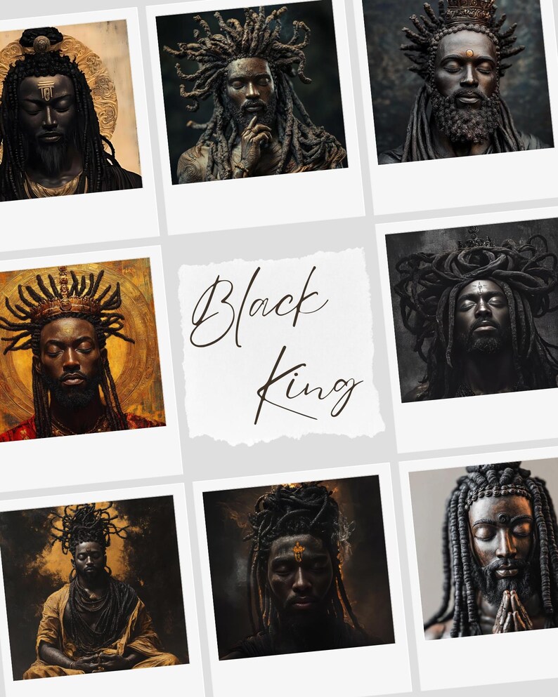 Black King Art: Regal PNG Images for Prints & Decor (set of 20 ...