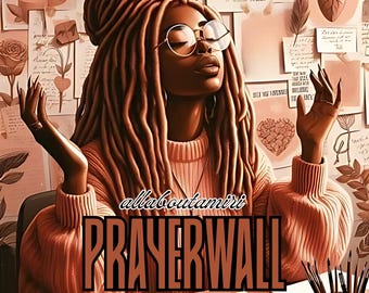 Afroamerikanische Frau Gebetsraum Kunst: Religiöses Wohnkultur (Digitaler Download PNG-Dateien)