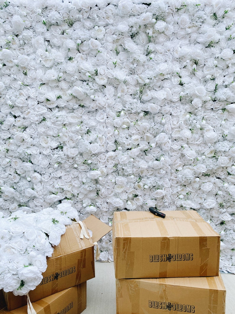 Flower Wall on Cloth Fabric by Blush Blooms Decor 8 Feet by Etsy