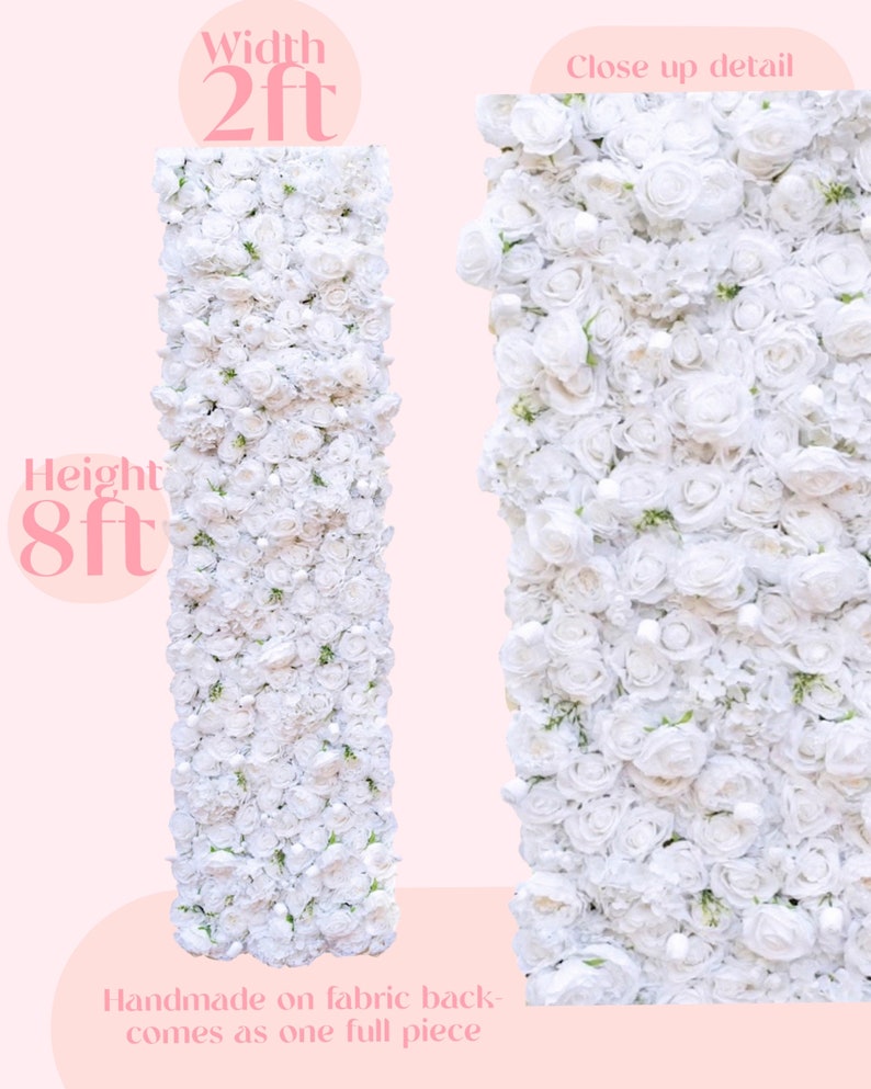 Flower Wall on Cloth Fabric by Blush Blooms Decor 8 Feet by Etsy