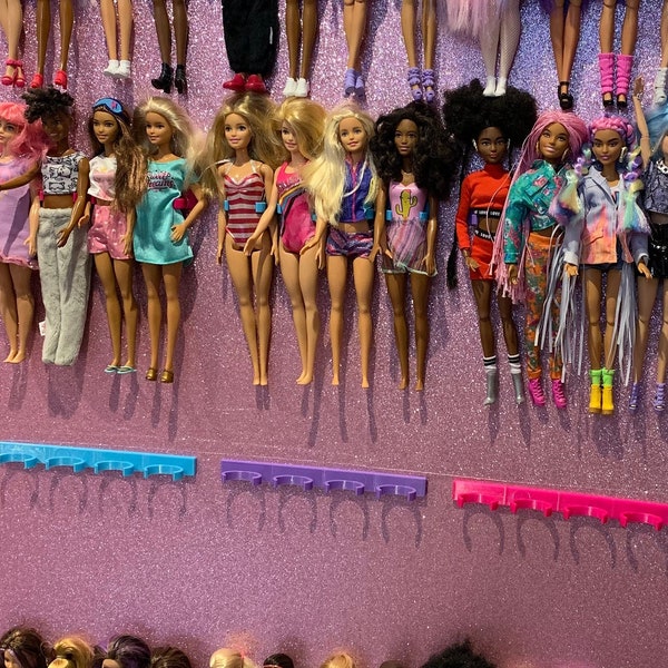 Fashion Doll Display Clips, Wall Mount for Dolls, Storage Brackets for Dolls