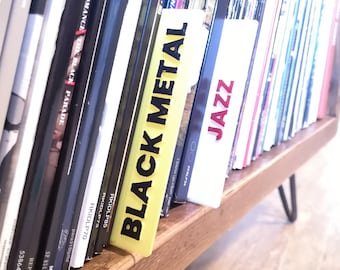 Divisores de gênero para discos de vinil, CDs e livros