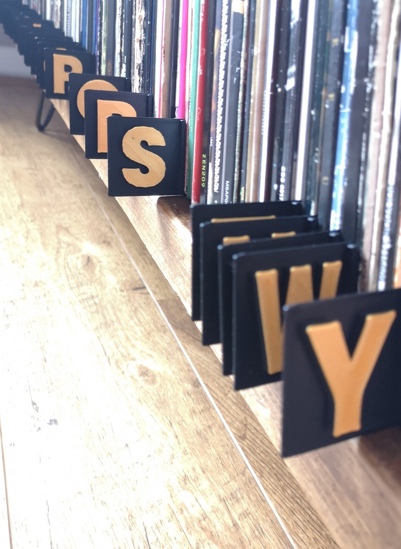 Alphabet Dividers Two Colours, Raised Letters for Vinyl Records, CDs, Books, DVDs A-Z image 3