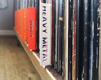 Divisórias para discos de vinil, CDs, livros