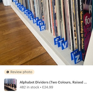 Alphabet Dividers Two Colours, Raised Letters for Vinyl Records, CDs, Books, DVDs A-Z image 7