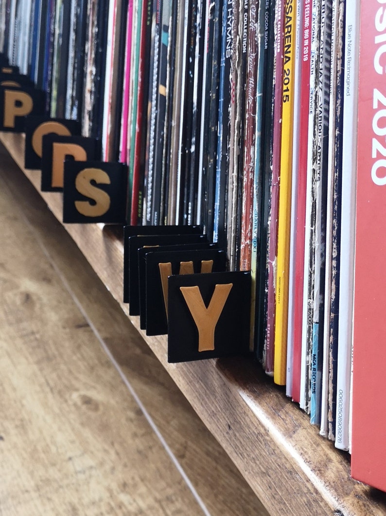 Alphabet Dividers Two Colours, Raised Letters for Vinyl Records, CDs, Books, DVDs A-Z image 4