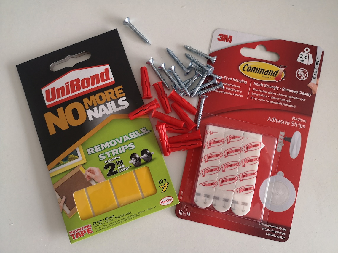 Command Strips No More Nails Removable Strips and screws and Etsy