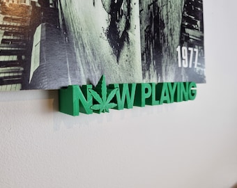 Limited Edition Now Playing shelf, 420 stoner weed leaf vinyl record display holder
