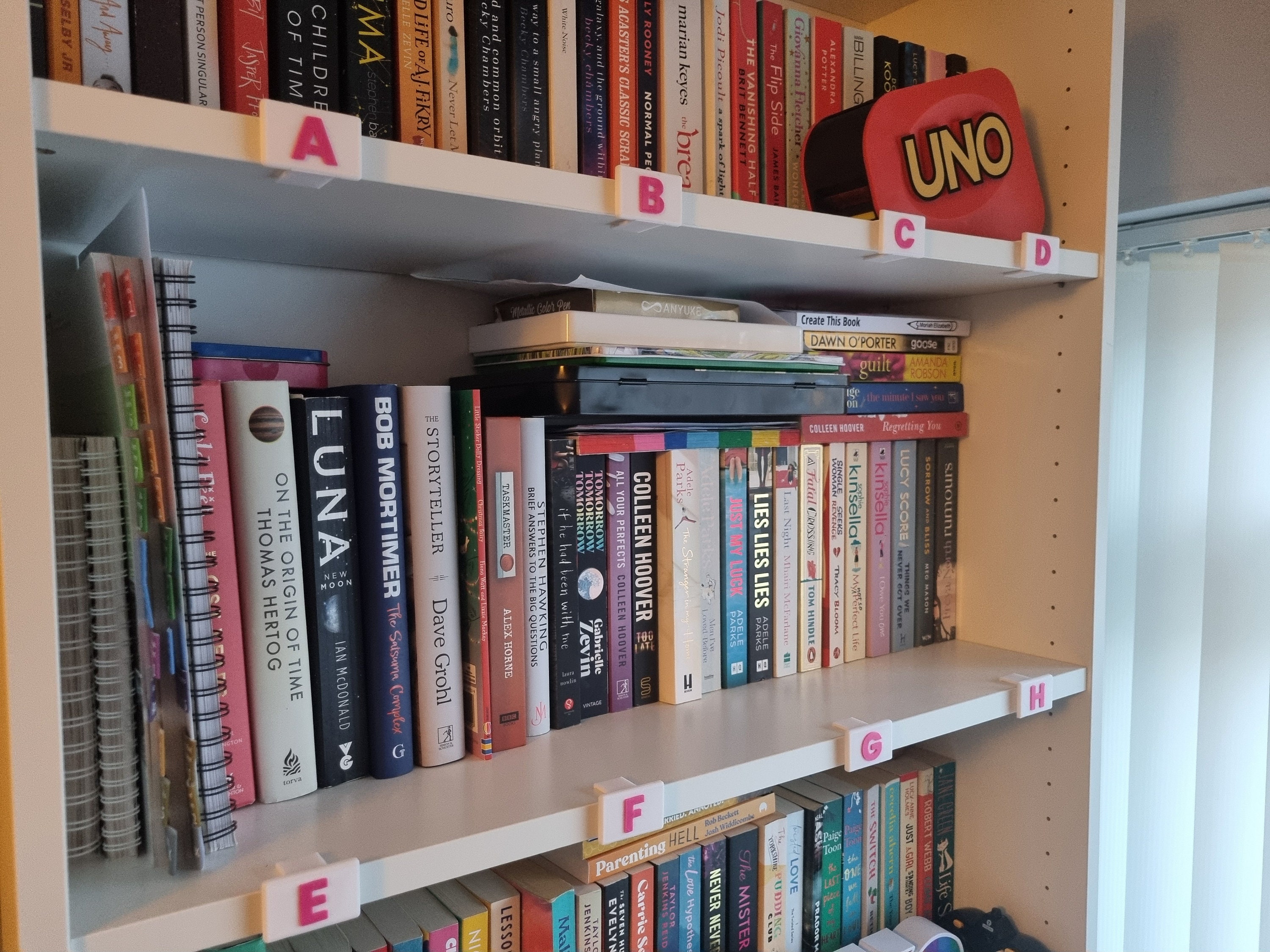 Alphabet Shelf Labels for Billy Bookcase, Home Library Book Case ...