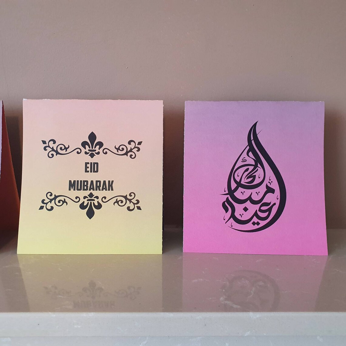 ombre eid cards 4 pack personalised cards ramadan eid etsy