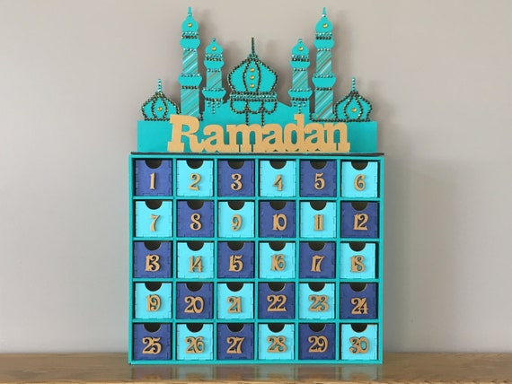 Decoraciones de Ramadán Ramadán de madera DIY Calendario de cuenta  regresiva Adorno Oración Eid Ramadán Decoración de mesa para suministros de  fiesta festival Jadeshay A