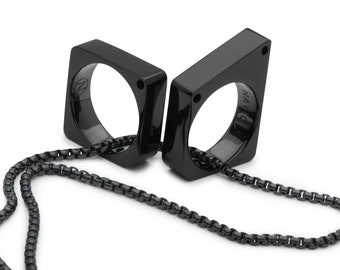 Colgante Enosi de acero inoxidable negro – Collar de unión magnética