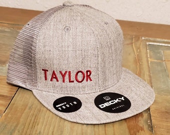 Personalized Kids Youth Snapback Snap Back Cap Hat ***RED//BLACK***