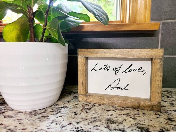 Custom Handwriting Canvas Sign: Personalized Wood Frame Gift (Photo Optional Add-On) **CHRISTMAS ORDERS ACCEPTED**
