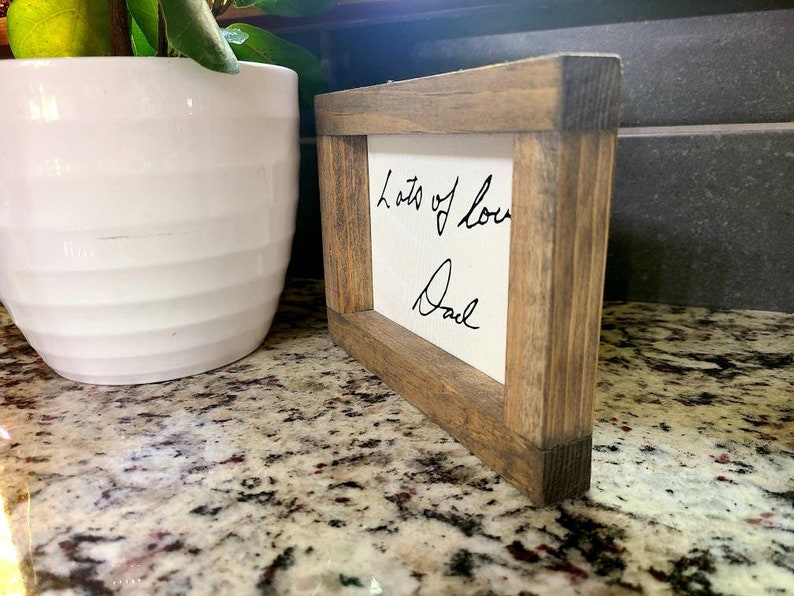 Custom Handwriting Canvas Sign: Personalized Wood Frame Gift (Photo Optional Add-On) **CHRISTMAS ORDERS ACCEPTED** image 2