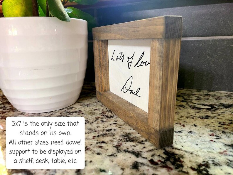 Custom Handwriting Canvas Sign: Personalized Wood Frame Gift (Photo Optional Add-On) **CHRISTMAS ORDERS ACCEPTED** image 4