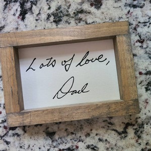 Custom Handwriting Canvas Sign: Personalized Wood Frame Gift (Photo Optional Add-On) **CHRISTMAS ORDERS ACCEPTED** image 3