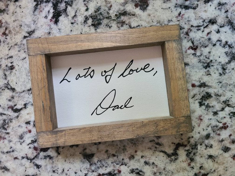 Custom Handwriting Canvas Sign: Personalized Wood Frame Gift (Photo Optional Add-On) **CHRISTMAS ORDERS ACCEPTED** image 3