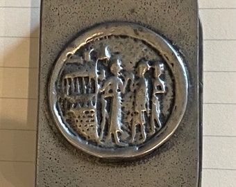 Antique Matchbox Holder-Probably Pewter-Possibly Art Deco-Etain de la Fontaine Paris