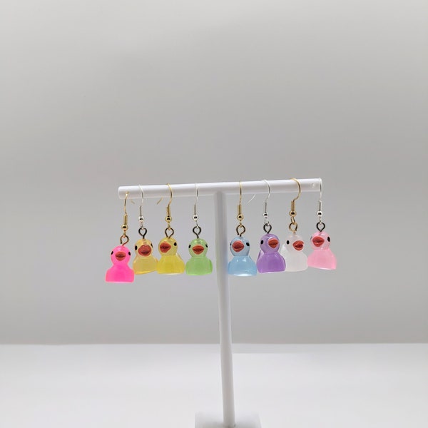 Glow in the Dark Rubber Duck Earrings