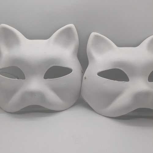 Two Blank/plain Paper Mache Cat Masks. Works Well for Making - Etsy