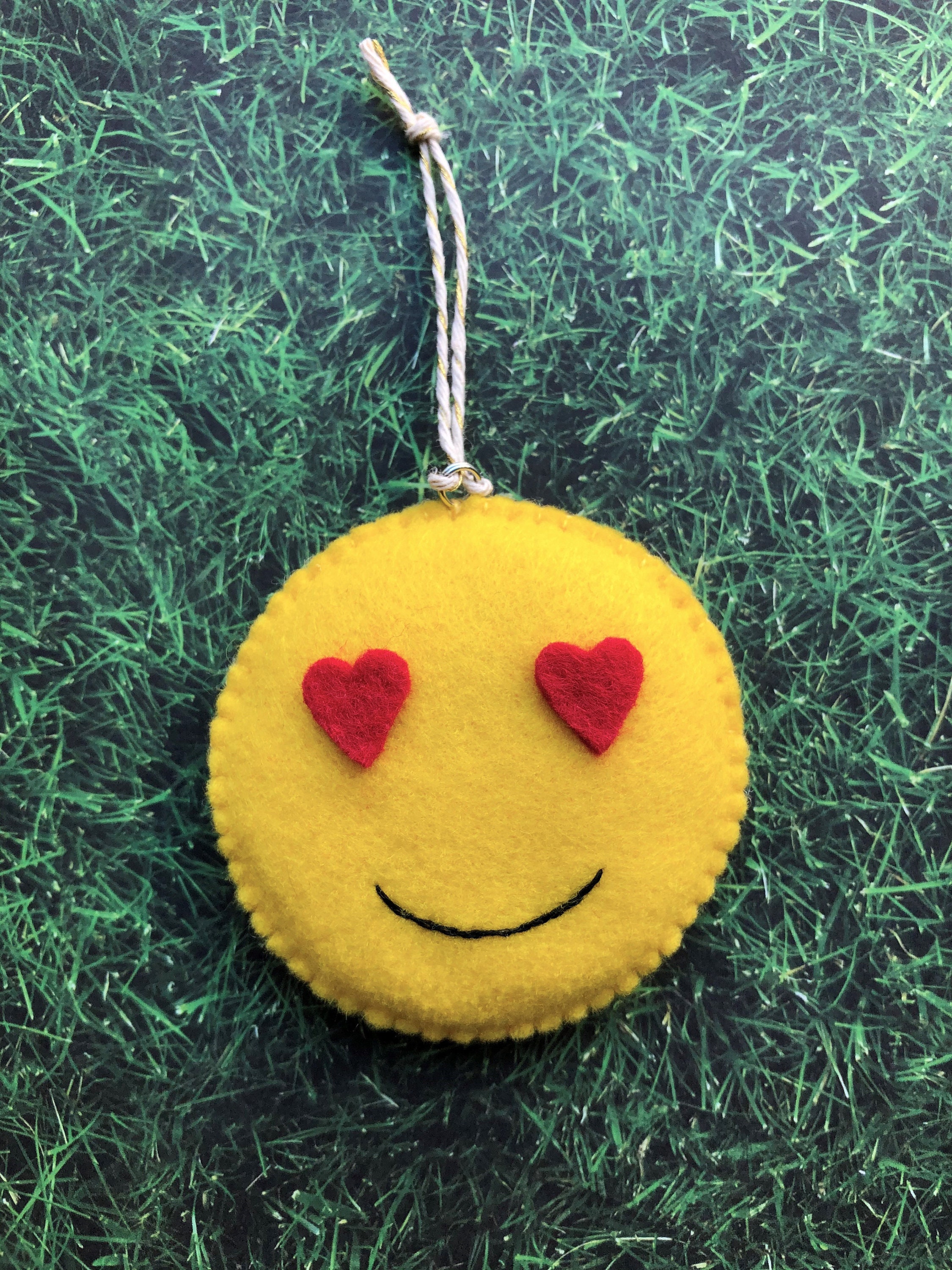 Smiley Face Felt Ornament Fun Spring Gift Best Friend Gift Etsy