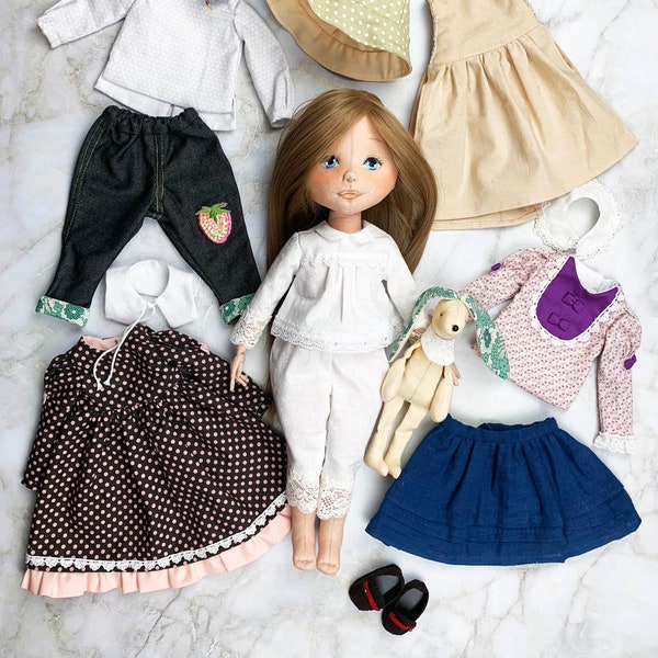 PDF Doll Sewing Pattern / KID doll Bess Clothing Sets / Instant download /cloth doll pattern