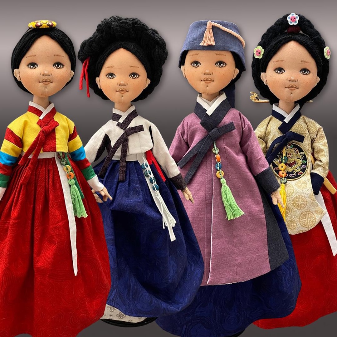 女性用韓服人形、韓国の伝統衣装、人形型紙、PDF - Etsy 日本