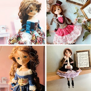 PDF Doll Sewing Pattern / 35cm Doll 4Type Set / instant download
