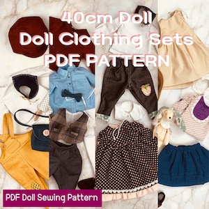 PDF vestiti per bambole Modello di cucito / bambola da 40 cm 14 set di stoffa / modello di stoffa
