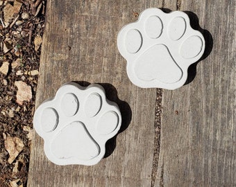 Garden Critters, Paw Prints - Set of 6,- 2"x2", Cement