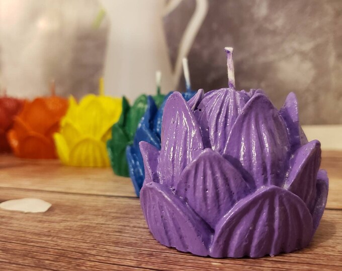 Chakra, Lotus Flowers, Candle Set of 6